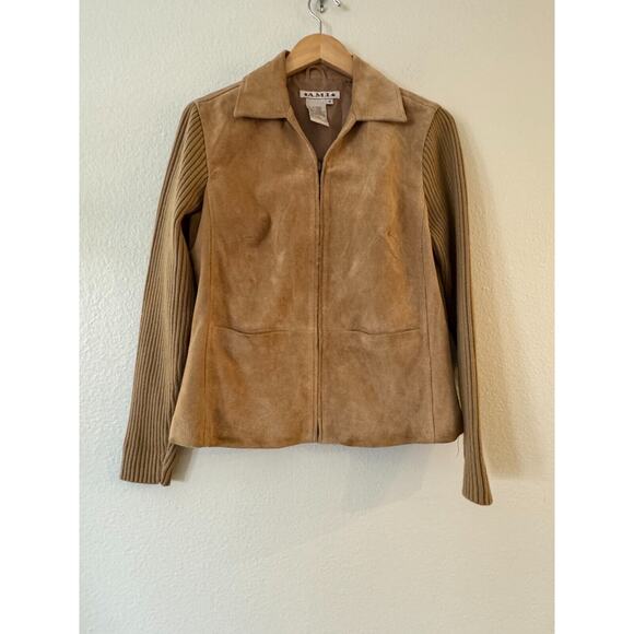 A.M.I. Suede Leather Jacket - Picture 2 of 8